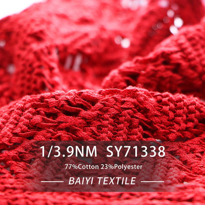 Recycled Washable Twisted Cotton Blend Yarn , 1/3.9NM Multipurpose Hard Twist Yarn